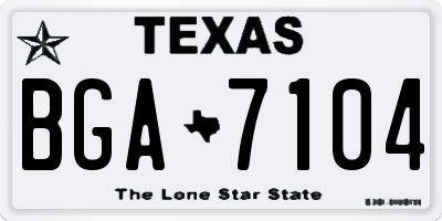 TX license plate BGA7104