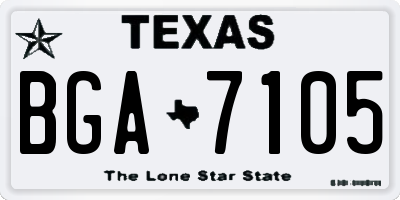 TX license plate BGA7105