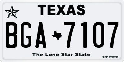 TX license plate BGA7107