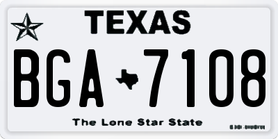 TX license plate BGA7108