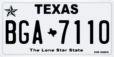 TX license plate BGA7110
