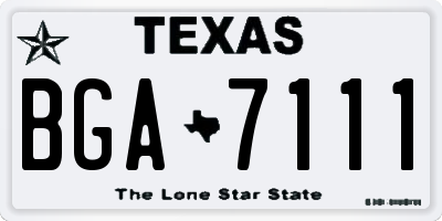 TX license plate BGA7111