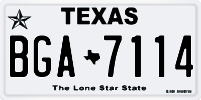 TX license plate BGA7114