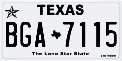 TX license plate BGA7115