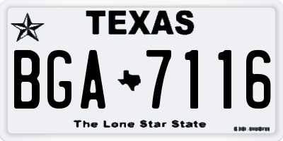 TX license plate BGA7116