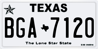 TX license plate BGA7120