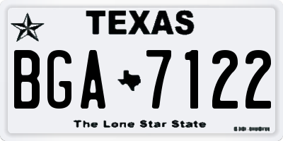 TX license plate BGA7122