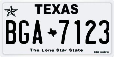 TX license plate BGA7123