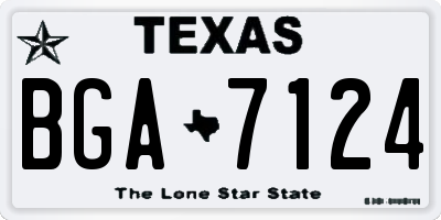 TX license plate BGA7124