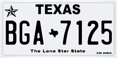 TX license plate BGA7125