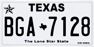 TX license plate BGA7128