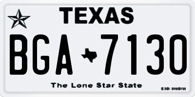 TX license plate BGA7130