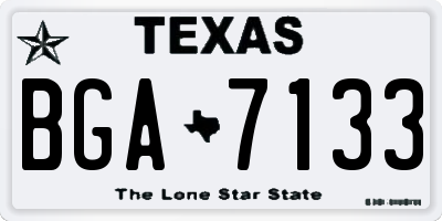 TX license plate BGA7133