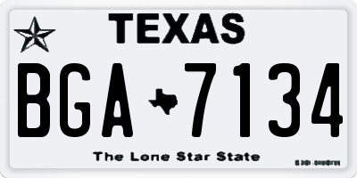TX license plate BGA7134