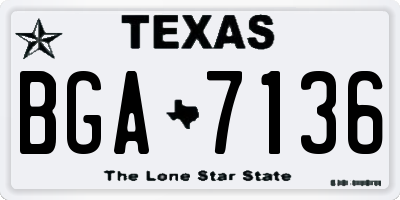 TX license plate BGA7136