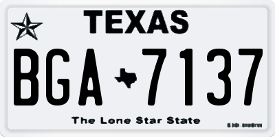 TX license plate BGA7137