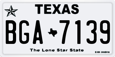 TX license plate BGA7139