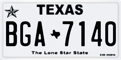 TX license plate BGA7140