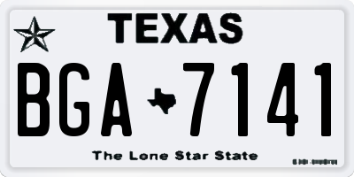 TX license plate BGA7141