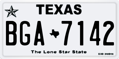 TX license plate BGA7142