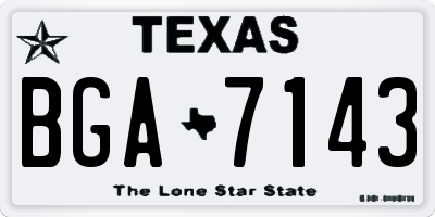 TX license plate BGA7143