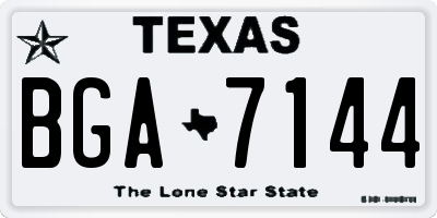 TX license plate BGA7144