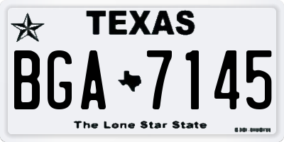 TX license plate BGA7145