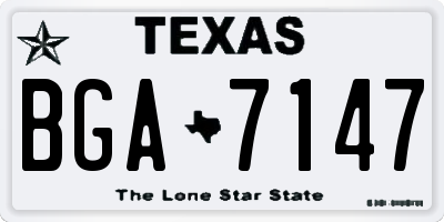 TX license plate BGA7147