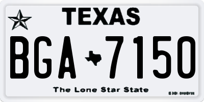 TX license plate BGA7150