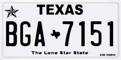 TX license plate BGA7151