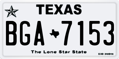 TX license plate BGA7153