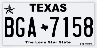 TX license plate BGA7158