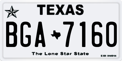 TX license plate BGA7160