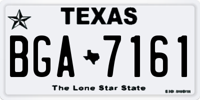 TX license plate BGA7161