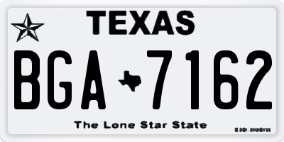 TX license plate BGA7162