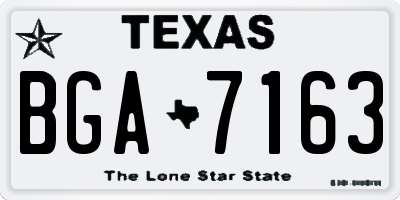 TX license plate BGA7163