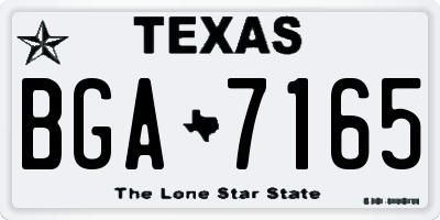 TX license plate BGA7165