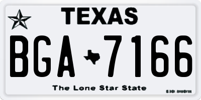 TX license plate BGA7166