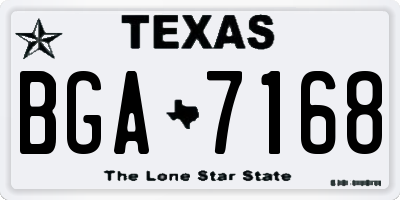 TX license plate BGA7168