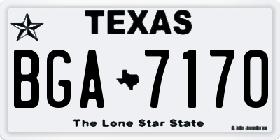TX license plate BGA7170