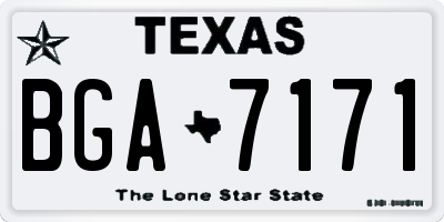 TX license plate BGA7171