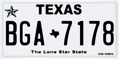 TX license plate BGA7178