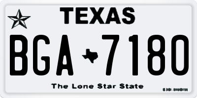 TX license plate BGA7180