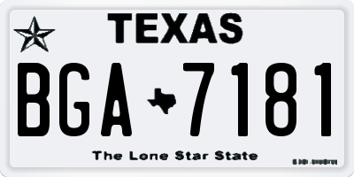 TX license plate BGA7181