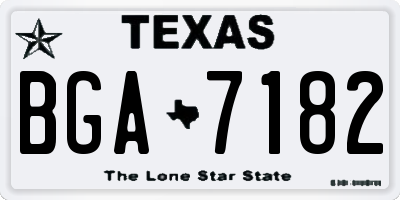 TX license plate BGA7182