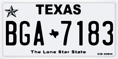 TX license plate BGA7183