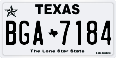 TX license plate BGA7184