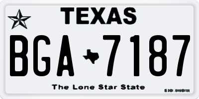 TX license plate BGA7187