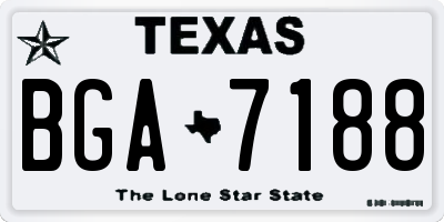 TX license plate BGA7188