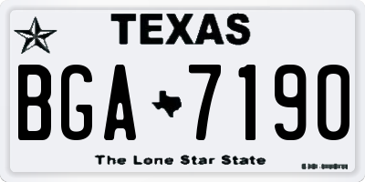 TX license plate BGA7190